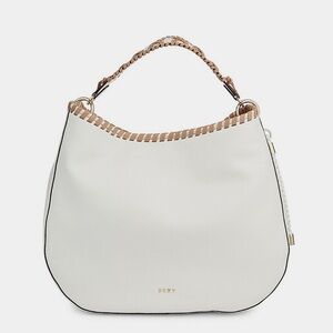 DKNY leather hobo bag Winnie braid trim pebble finish